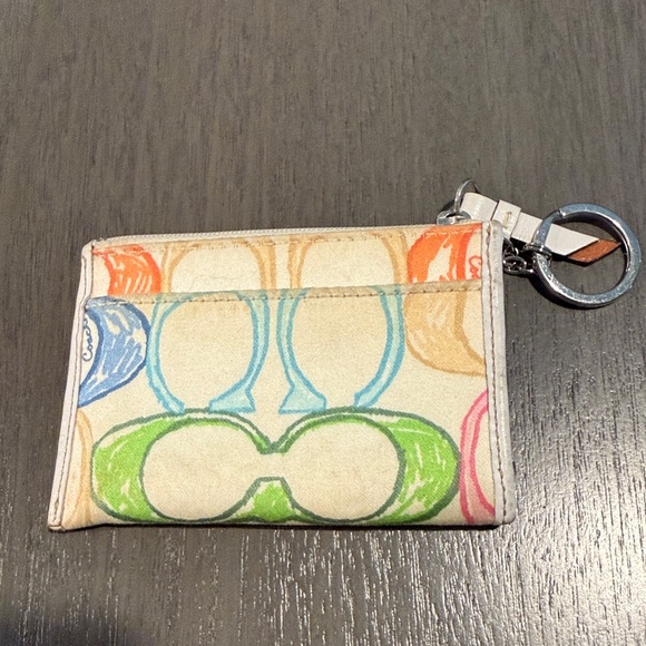 Coach Multicolor Coin Pouch with Keychain - Picture 2 of 3